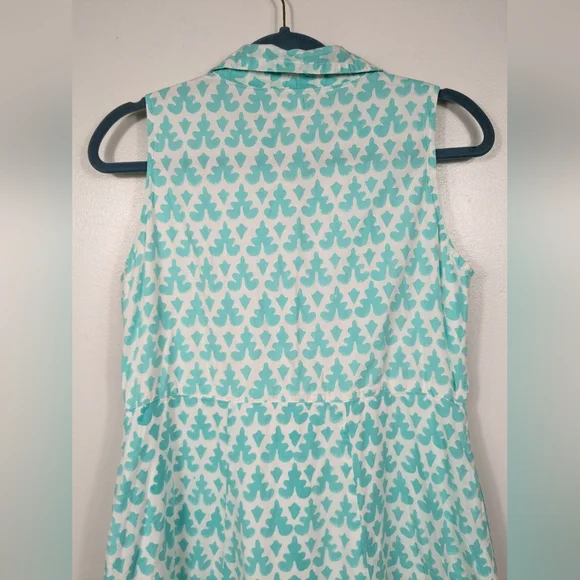 Livro Maxi Dress Womens Size Small Aqua White Boho Collared Button Front - Picture 12 of 14